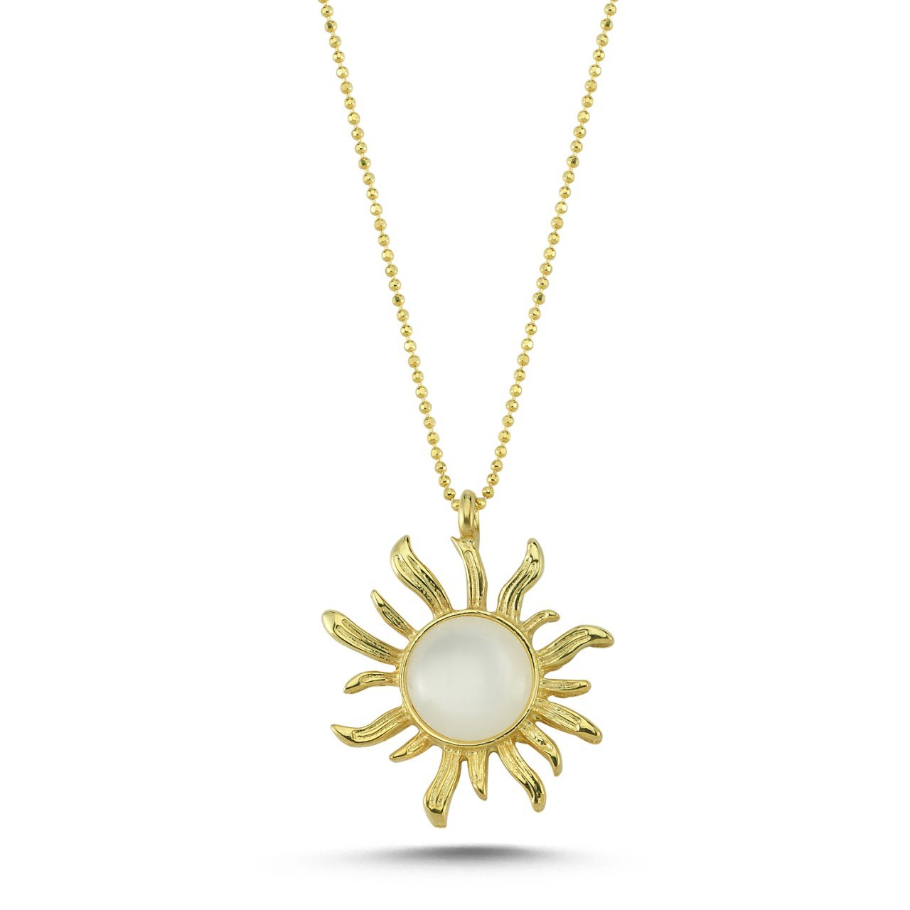 ay taşlı güneş kolye [ gold ]