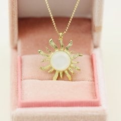 ay taşlı güneş kolye [ gold ]